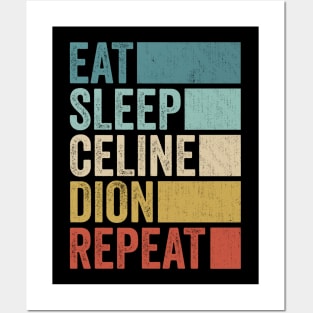 Funny Eat Sleep Celine Repeat Retro Vintage Posters and Art